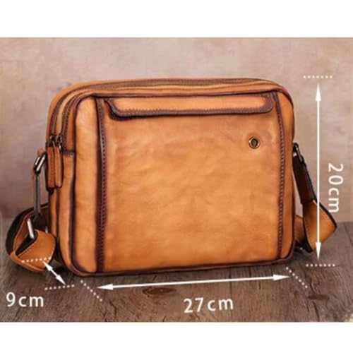 Mens Genuine Leather Shoulder Bags Casual Daypacks Waist Packs Messenger Bags Crossbody Bags Travel Bags 10.6 Inch(Gray)3