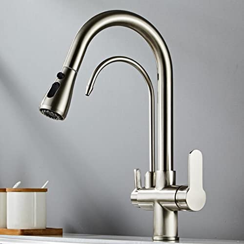 Robinet de cuisine 3 voies rotatif 360 avec eau potable droite - 2