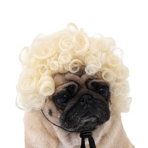 Peluca de Halloween para perros y gatos ajustable