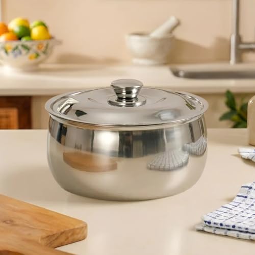 Image of Nestasia Stainless Steel Insulated Casserole with Lid (1500 ml) - 100% Food Safe Casserole for Roti Hot Case with Self Locking Lid - Keeps Food Hot & Cold | Rust Resistant & BPA - Free Chapati Server