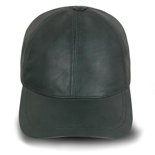 URBAN 5884 Gorra de Piel Auténtica - Sombrero para Hombre y Mujer con Visera, Gorro Suave de Cuero