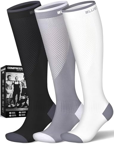 Bluemaple 6 Pack Copper Compression Socks for Women and Men Circulation-Best Support for Medical, Running,Nursing,Athletic