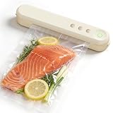 TOMEEM 真空パック機 真空フードシーラー 【PSE認証】吸引力60kPa 30cm延長圧着 真空パック 脱気シーラー 真空機 真空保存 鮮度保持 酸化防止 コンパクト軽量 お手軽 幅7cm 低騒音 家庭用 フードセーバー 操作簡単 日本語説明書付き 冷蔵冷凍対応 ベージュ