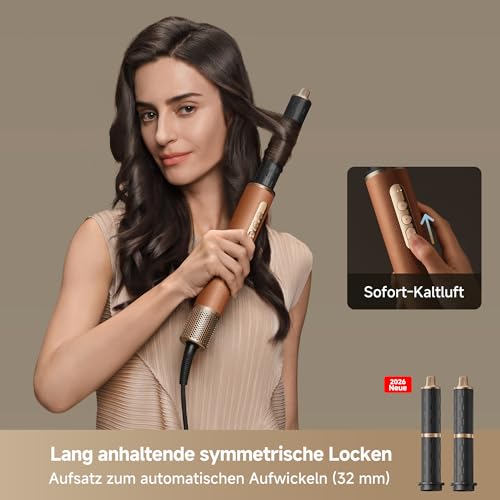 Dreame AirStyle Pro 2026 NEW, 7-in-1-Hairstyler, Schnelltrocknend, 2 Lockenaufsätze, Volumen für das Haar, glättende Bürste, Frizz-Reduzierung, Lederset, Airflow-Styling, Magnetdesign