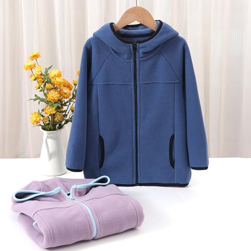 Unisex Fleece Jackets Boys Girls Fuzzy S𝐡erpa Comfortable Lightweight Zipper Outerwears Teen Long Sleeve Coats3