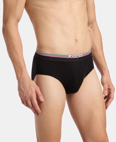 Image of Jockey US49 Men Super Combed Cotton Solid Brief with Ultrasoft Waistband