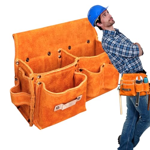 Large Capacity Cowhide Leather Gardening Tool Bag | Portable Pouch for Mechanical Welding Garden Fishing