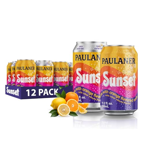 Image of Paulaner Sunset Orange Cola Soda Soft Drink (Classic and Zero) | Fruity European Natural Sugar Spezi Soda Made in Germany | Vegan and Gluten-Free (12 Pack, Variety)