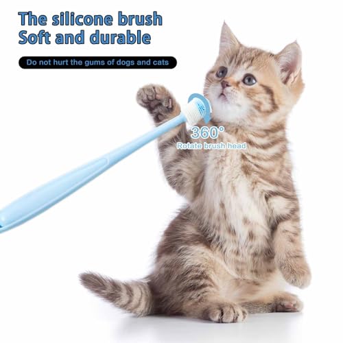 2 Pcs Small Dog Toothbrush Cat Tooth Brush 360 Degree Soft Silicone Pet Toothbrush Tiny Toothbrush Cat Dental Care Puppy Dogs Pet Tooth Cleaning Kit Deep Clean for Small Dog & Cat (Pink+Blue) 2 Pcs Small Dog Toothbrush Cat Tooth Brush 360 Degree Soft Silicone Pet Toothbrush Tiny Toothbrush Cat Dental Care Puppy Dogs Pet Tooth Cleaning Kit Deep Clean for Small Dog & Cat (Pink+Blue)