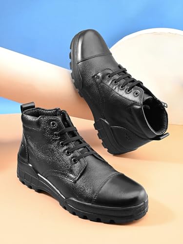Image of TSF 768 BLACK UNIFORM BOOT WITH ZIP FOR MEN's(768 NEW)