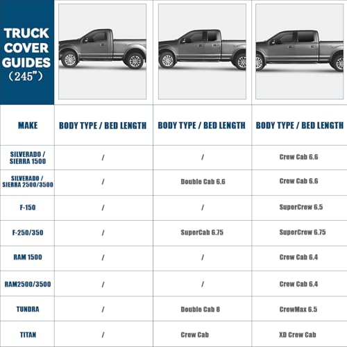 Image of Waterproof Truck Cover Replace for Ford F-Series,Chevy Silverado, Dodge Ram,GMC Sierra CrewCab 6.5 ft, 6 Layers Heavy Duty All Weather Truck Cover with Door Zipper for Snow Rain Dust Protection