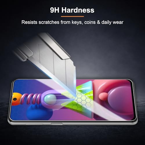 Image of Tempered Glass for Samsung Galaxy M51 | M62 | F62 | A71 (6.7 Inch) Military Grade 9H Screen Guard, Anti-Scratch, Shatterproof, Edge-to-Edge Full Coverage - Black Border