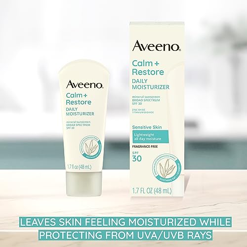 Aveeno Calm + Restore Daily Moisturizer Mineral Sunscreen, 1.7 fl. oz - image 2