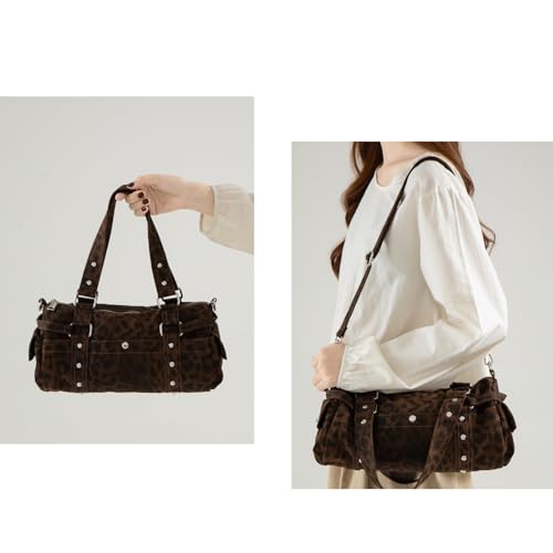 Sac à main léger léopard lavable en nylon contre les taches