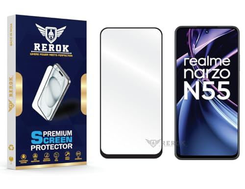 Image of Gorilla Tempered Glass Screen Protector Compatible with Realme Narzo N55 [Pack of 1] | Edge-to-Edge, Bubble-Free, Case Friendly, Easy Installation Kit