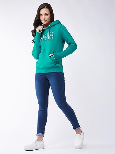 Image of Modeve Women Printed Hooded Sweatshirt for Winter