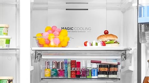 Image of Haier 592 L, Wi-Fi enabled Water Dispenser Frost Free, 3-Door Side by Side Refrigerator with 83% Convertible Fridge Space & Expert Inverter Technology (HRT-683WGKU1-1, Graphite Black, 2025 Model)