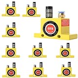 10X GT8 Concrete Vibrator Pneumatic Air Turbine Vibrator G1/8' Industrial Pneumatic Turbine Vibrators Wheel Type Silent Golden Industrial Turbine Vibrator with Muffler for Foundry industry/Funnel Feed
