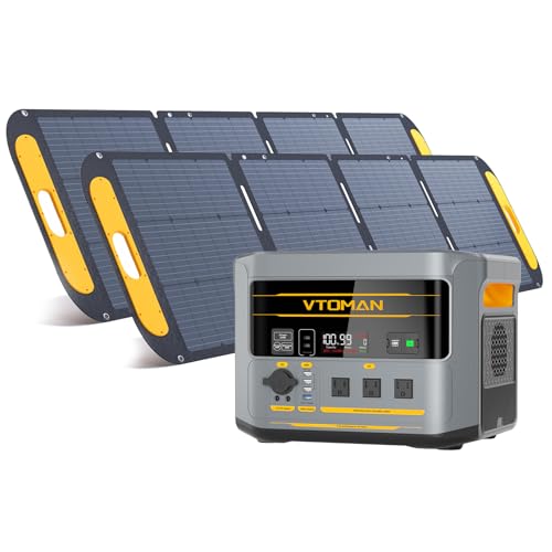 Image of VTOMAN FlashSpeed 2400 Portable Power Station With 2x 200WPro solar panel, 1408Wh LiFePO4 (LFP) Battery, Full Charge in 58 Min,2400W(Peak 3200W) Solar Generator for Home Backup Power, Camping & RVs