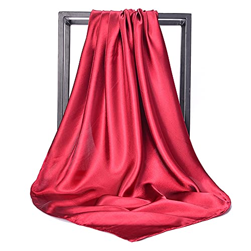 Ecroon Femme Bandeau Foulard Soie Ressentir Bandanas Cheveux Châle/Foulards/Etole/Écharpe-Grand carré Satin Cover