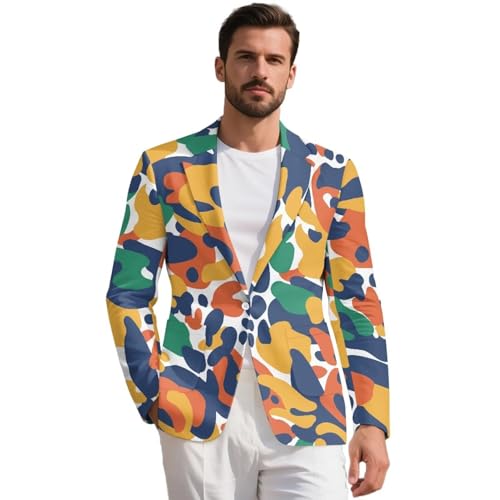 One Button Suit Blazers for Men Casual Coat with Lining, Comfort, Breathable, for Business, Gathering