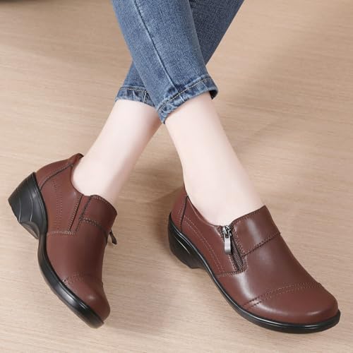 Image of QAE Loafers for Women Comfortable Loafers Slip-Ons Dress Shoes for Women Business Casual Work Office Shoes Women's Orthopedic Walking Shoes