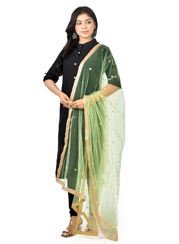Image of YOUTHQUAKE Women's Embroidered Net Dupatta