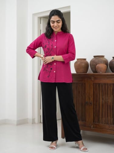Image of Naixa Women's Pink Cotton Printed Straight Kurta with Pant and Dupatta Set