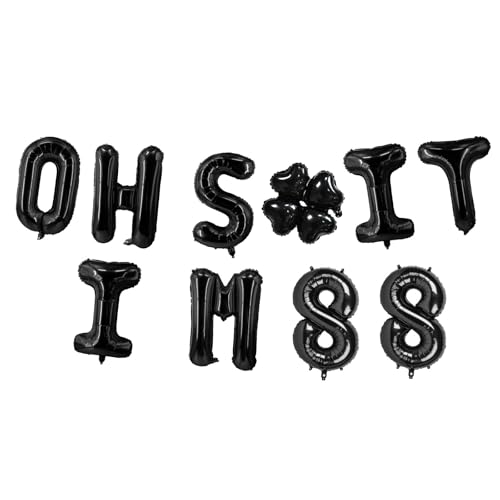 Image of Oh I'm 88! Latex Balloons 16 Inch Black Hallo Eighty Eight Cheers to 88 Years Old Theme Decor for Man Woman Happy 88th Birthday Party Photo Studio Prop Flag Decorations Favors Supplies