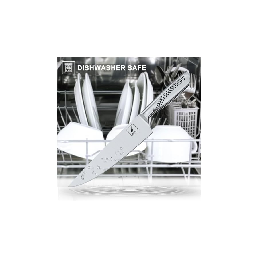 imarku Knife Set, 16PCS High Carbon Stainless Steel Kitchen Knife Set with Block Ultra Sharp Knife Block Set, Japanese Knife Set with Dotted Non-slip Ergonomic Handle, Dark Brown, Christmas Gifts