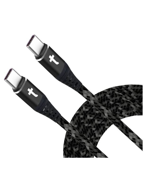 TRUTH Type C To Type C 5A (60W) Double Nylon Braided Sync & Fast Charging Cable, Tangle-free, 3.9 Feet (1.2M) USB C to C Cable, Supports PD & QC 3.0 Charging, 5 GBPS Data Transmission Black (Black)