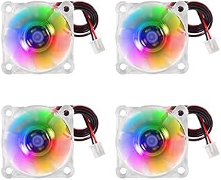 AEDIKO 4pcs 4010 Fan DC 24V 3D Printer Fan Mini Brushless Cooling Fan 40x40x10mm Hydraulic Bearing Fan RGB LED with 2 Pin Terminal for 3D Printer, DVR, PC,CPU