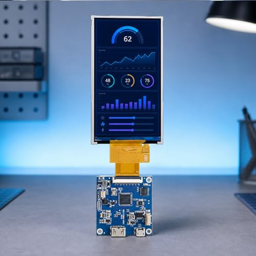 Image of TekGroAml 2.8 inch 480x640 IPS mini Square LCD Screen with HD Driver Board | 16.7M Color Display Module, SPI /RGB Interface, for DIY & Embedded Use,Micro USB Power port