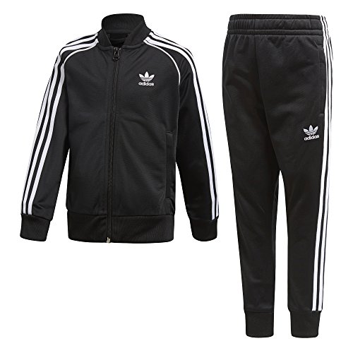 adidas Originals Big Boys' Originals Trefoil Superstar Tracksuit, Black, L