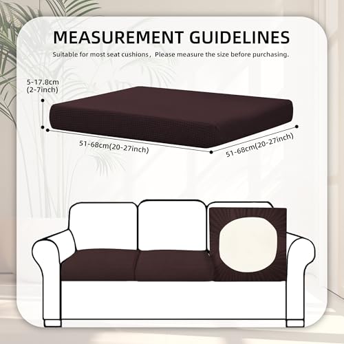 Image of 8Pcs Stretch Patio Cushion Covers,Outdoor Couch Covers Replacement,Outdoor Couch & Sofa Slipcovers,for Patio Furniture Cushion Covers,Washable Reusable Furniture Protector (Coffee,Cover Only)