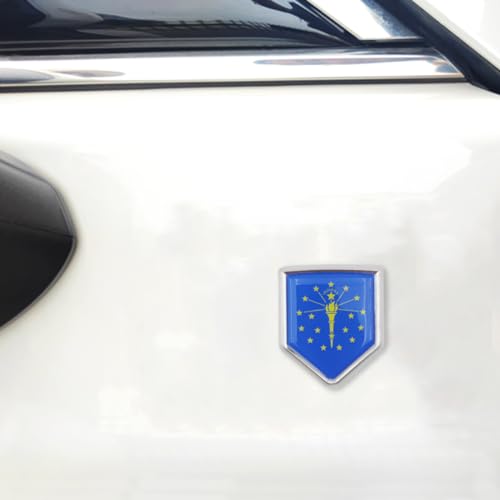 Calcomanías de bandera de Indiana de vinilo resistente e impermeable para parachoques, 2 uds 4
