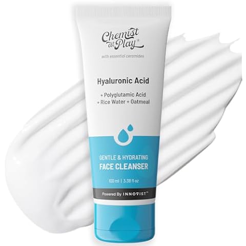 Chemist at Play Gentle & Hydrating Face Cleanser | Hydrates Dull & Dry Skin | Enriched with Vitamin E, Rice Water & Oatmeal | Removes Excess Oil & Dirt | For All Skin Types | For Men & Women | 100ml Cover