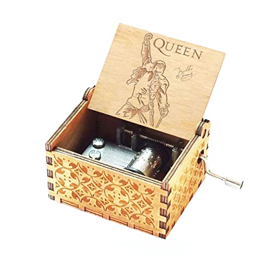 Evelure Boîte à Musique en Bois de la Reine, boîtes à Musique en Bois sculptées à la Main et créatif sculpté à la Main (Base-A) Cover