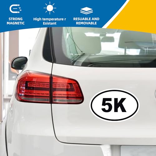Image of 5K Marathon Black Oval Magnet Decal, 4x6 Inches, Heavy Duty Automoitve Magnet for Car Truck SUV