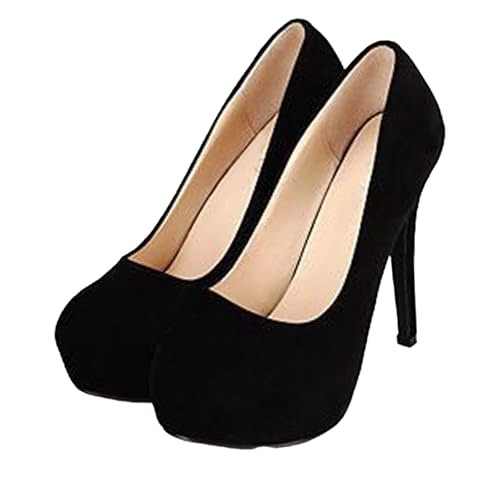 Women's Suede Platform Stiletto Pumps: Sexy, Classic, Comfortable, Casual Business Formal Pumps - Red, Black - Size 5/5.5/6/6.5/7/7.5/8/8.5