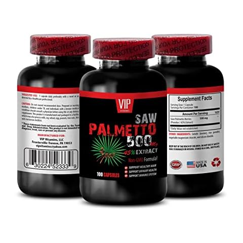 Saw Palmetto Hair Growth - Saw Palmetto 500MG Extract - Saw Palmetto for Women Hair Loss - Saw Palmetto Herbal Supplements for Women - Saw Palmetto Extract Capsules - Saw Palmetto Berries 1B 100 Caps Cover