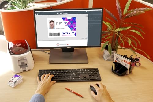 Badgy100 Plastic Card Printer with Badge Studio - ID Design Software for Full Color, Custom, Tamper Proof ID Badges in Seconds