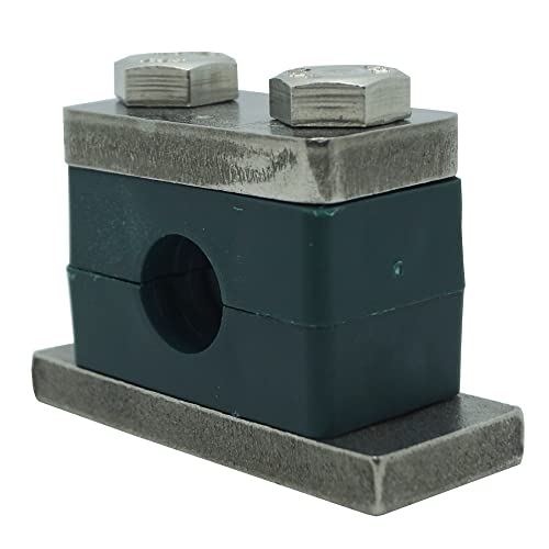 3/4" Outer Diameter Tube Size Stauff Heavy Series Hydraulic Polypropylene Pipe Clamp, With Stainless Steel Ss316 Top Base Plate & Metric Hex Bolts #TOP1