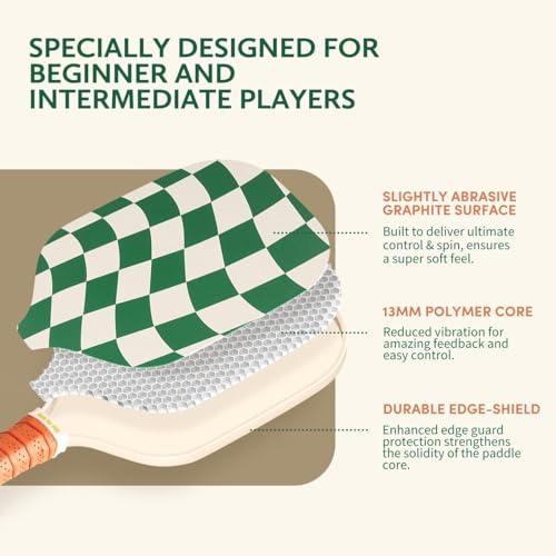 Image of Pickleball Paddles Set of 2 /4- USAPA Approved Graphite /Fiberglass Pickleball Racket, 2 Pickleball Rackets, 4 Balls and 1 Portable Carry Bag, Aesthetic Pickle Ball Set for Men Women Beginners
