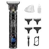 Saoilli Hair Clippers for Men, Zero Gapped Grooming Kit Cordless Rechargeable Edgers Clippers Beard Trimmer Shaving Kit with LCD Display, Easy Cleaning Travel & Home Use Gifts for Men（1 Pack）