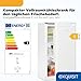 Exquisit Vollraumkühlschrank | 76 l Nutzinhalt, Energieeffizienzklasse E, 41 dB(A) | kompakt, LED-Innenbeleuchtung, manuelle Temperaturregelung, Glasablagen, Gemüseschublade | KS585-V-091E weiss
