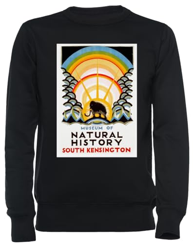 Sweat-shirt noir unisexe Museum of Natural History pull col rond coton automne