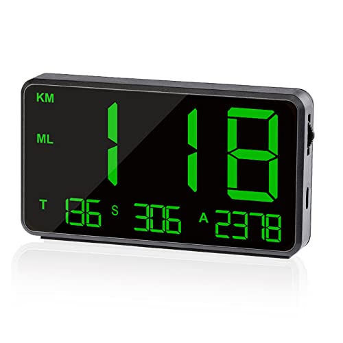 Limited Discount Universal Digital Car HUD Head Up Display GPS Speedometer with Over Speed Alarm Tired Driving Warning Windshield Project for All Vehicle Bicycle Motorcycle (C80)