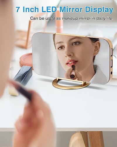 Poeroa Digital Alarm Clock,7 In Led Mirrored Clocks Large Display,With 2 Usb Charger Ports,Auto Dim,Night Mode,Modern Desktop Electronic Clocks For Bedroom Home Office Decor thumb #3