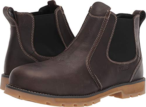 KEEN Utility Men's Seattle Romeo Mid Alloy Toe Pull On Work Shoe, Cascade Brown/Gum, 9 Medium US